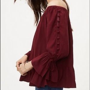 BNWT LOFT SHOULDER TOP WITH BUTTON DETAILS